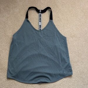 Nike Gray Racerback Tank with Black & White Logo Strap